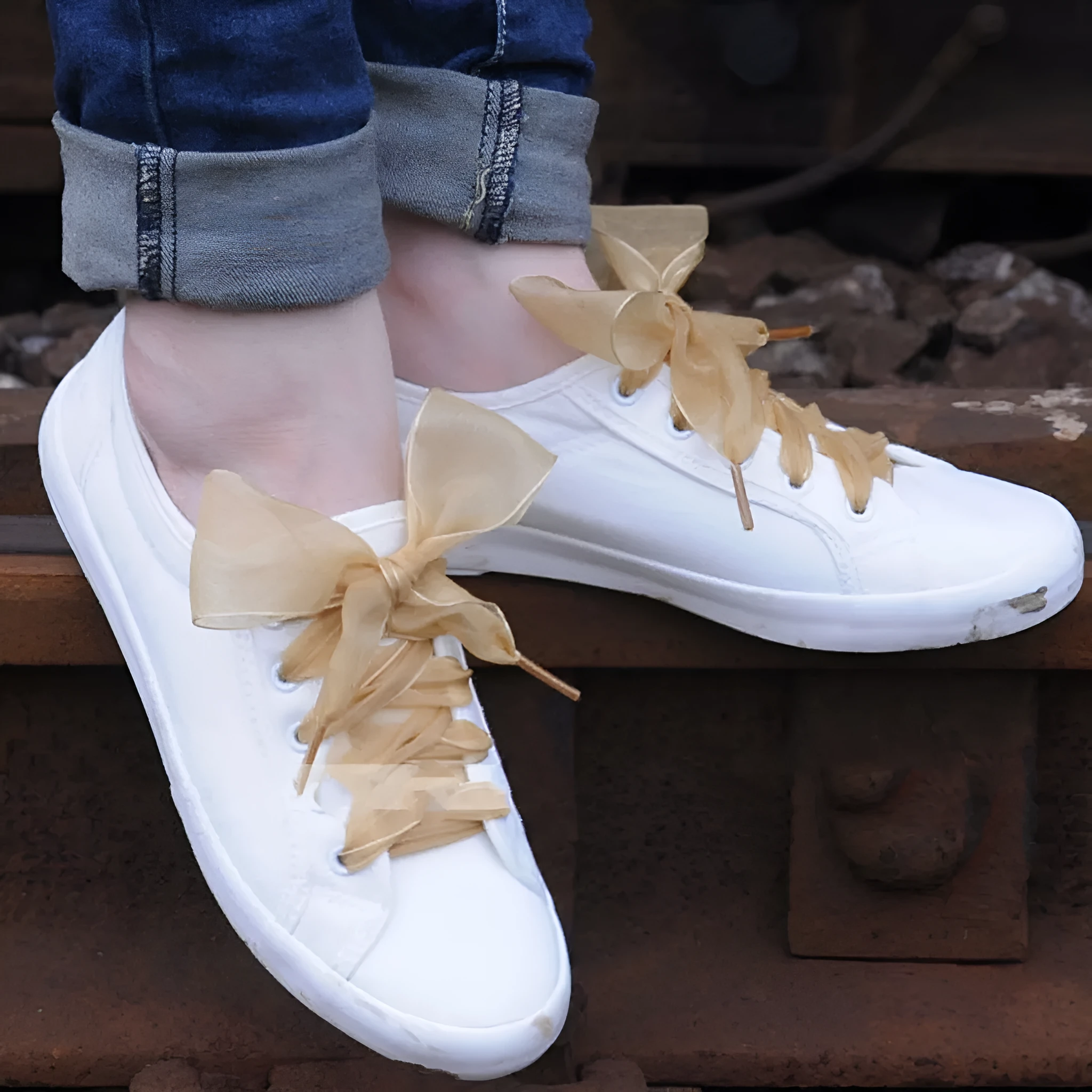 Wide transparent silk shoelaces in 13 colours including wine red, gold, and grass green
