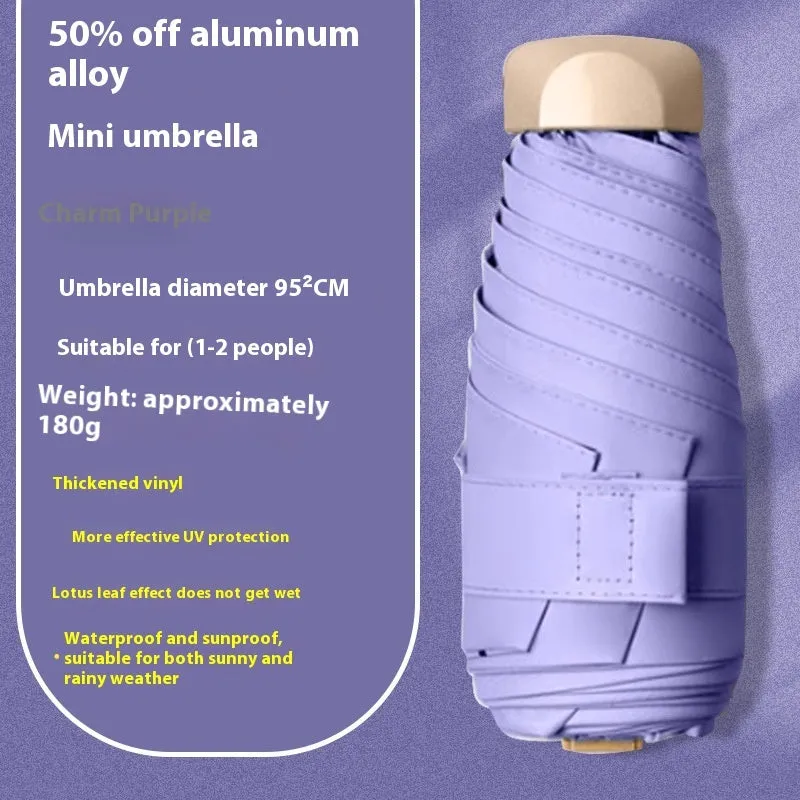Five-fold gradient vinyl umbrella with alloy frame in multiple colour options