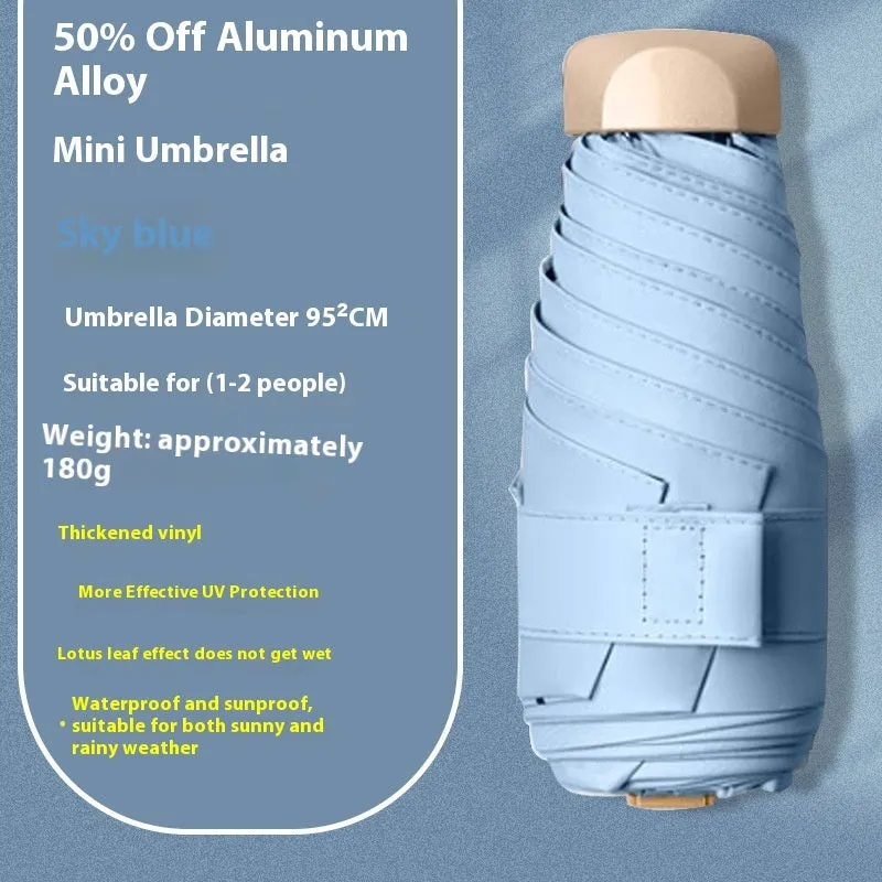 Five-fold gradient vinyl umbrella with alloy frame in multiple colour options