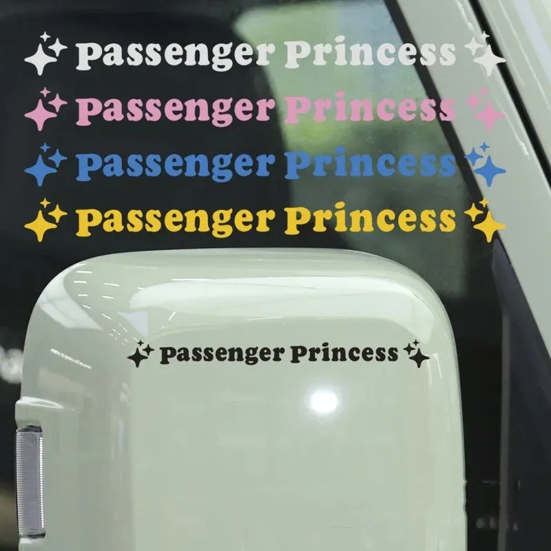 Passenger princess decorative car sticker in reflective colours, 12.5cm size