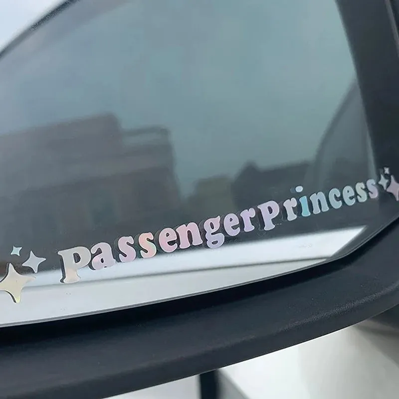 Passenger princess decorative car sticker in reflective colours, 12.5cm size