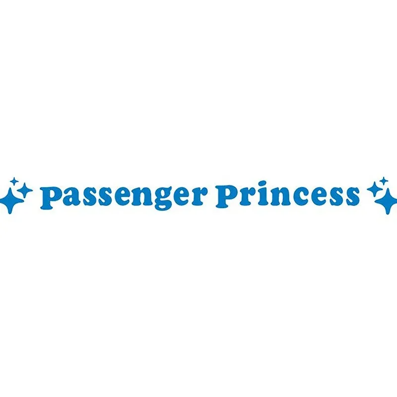 Passenger princess decorative car sticker in reflective colours, 12.5cm size