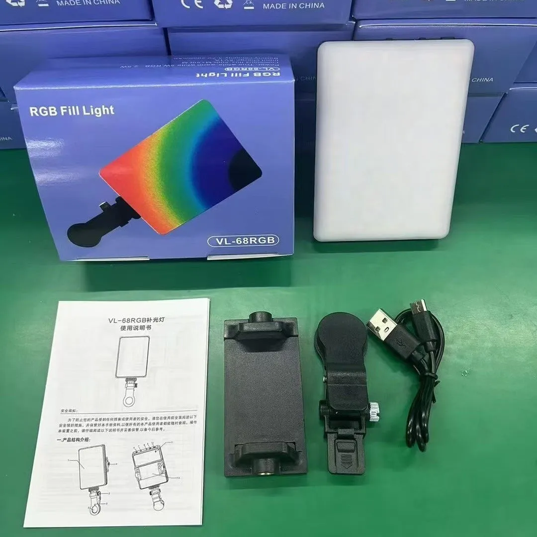 VL-60BI VL-68BI portable LED fill light clip mounted on mobile phone for photography