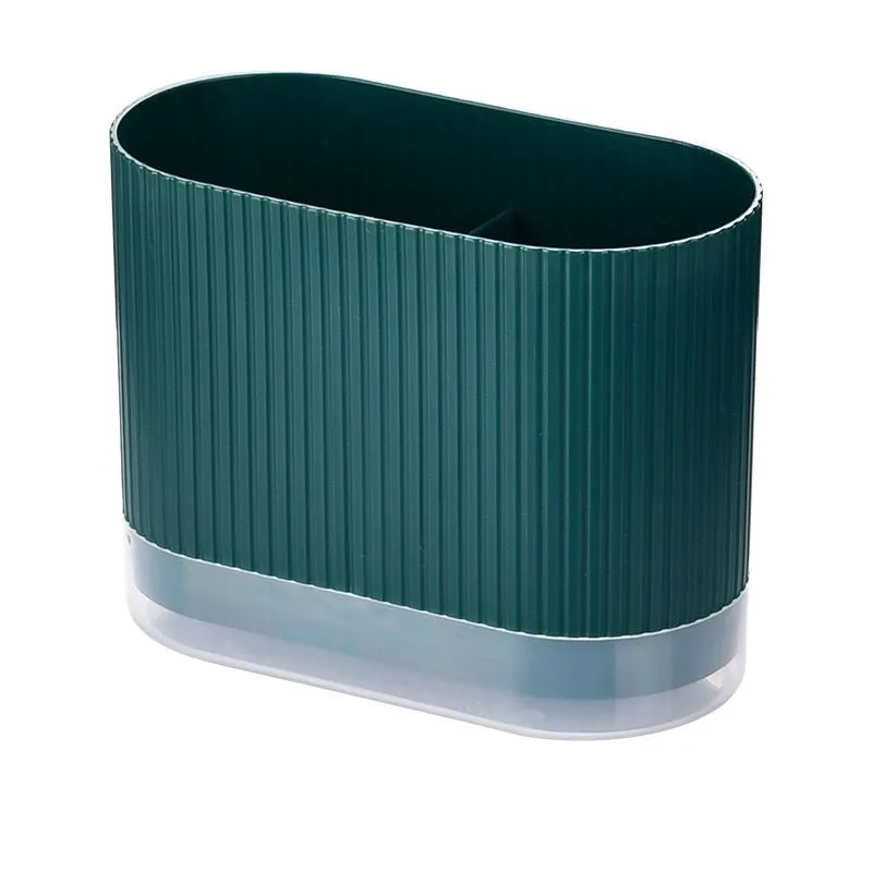 Plastic cross-border drain chopsticks tube for kitchen wall mounting in beige, dark green or orange