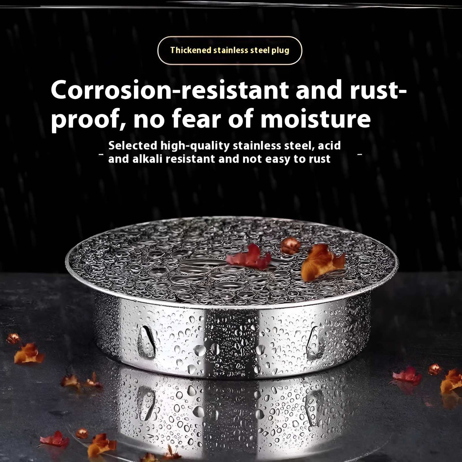 Stainless steel deodorant floor drain cover with chrome finish
