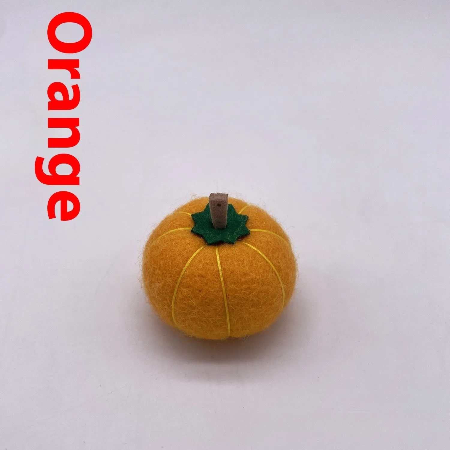 Wool felt pumpkin poke ornaments for doll decoration in seasonal colours