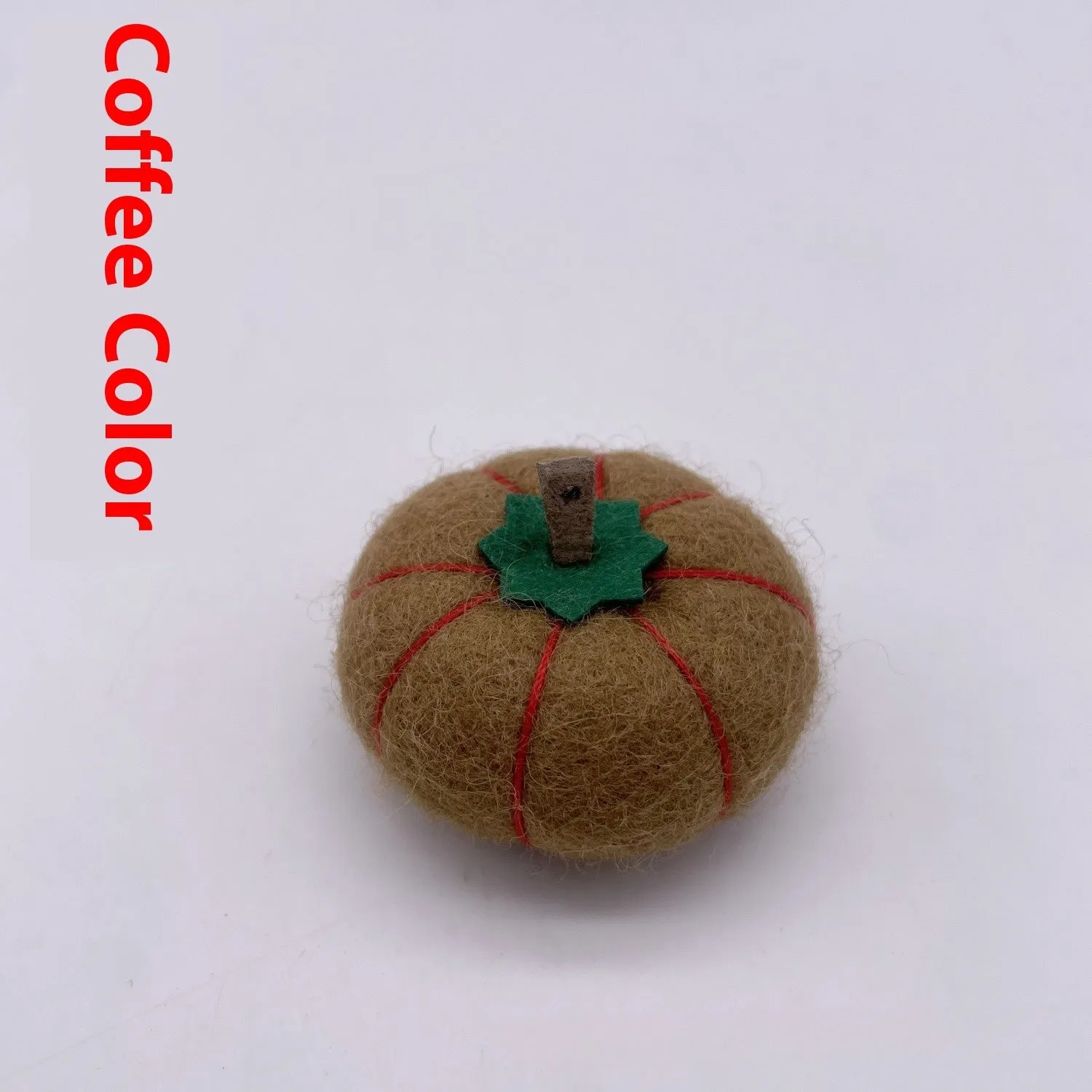 Wool felt pumpkin poke ornaments for doll decoration in seasonal colours