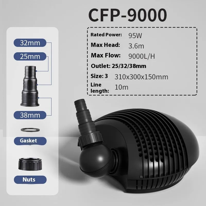 White horizontal CFP series large flow filter pump for garden ponds and turtle tanks.