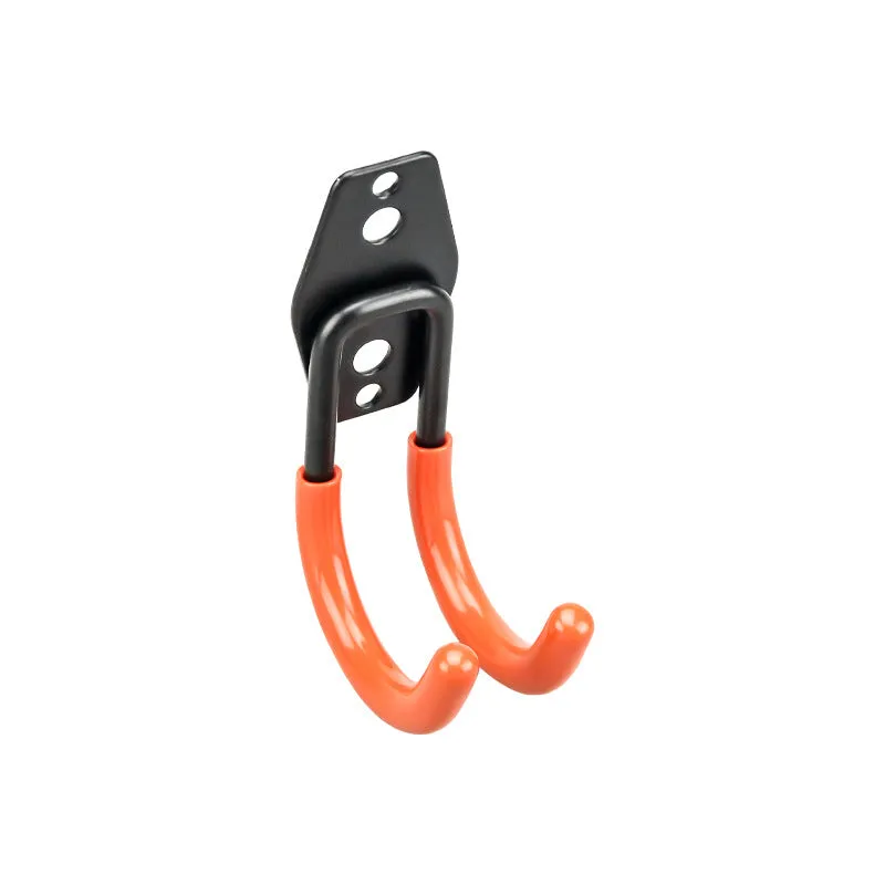 Carbon steel wire wrap board metal storage rack with a fixed hook in a bright orange finish.
