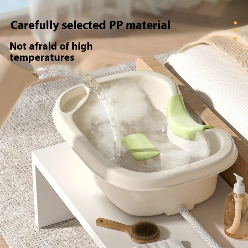 Light pink portable shampoo basin with head pillow for lying down hair washing