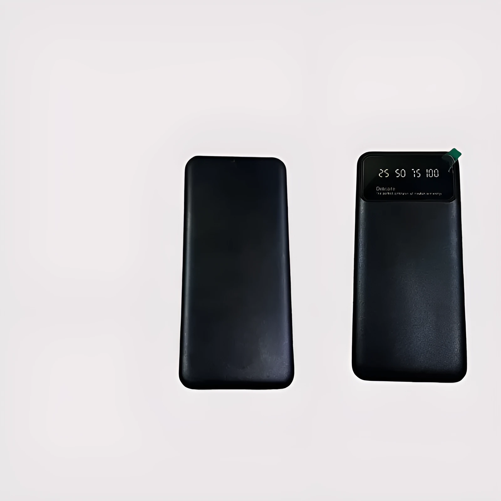 Black ultra-thin power bank showing compact design with 10000mAh capacity