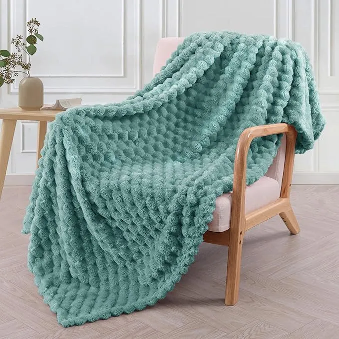Children's soft plaid polyester blanket shown in camel colour, suitable for nap time.