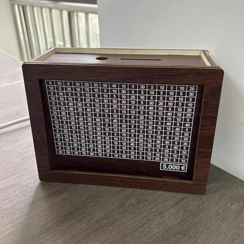 Wooden digital coin bank with retro design and modern simplicity styling