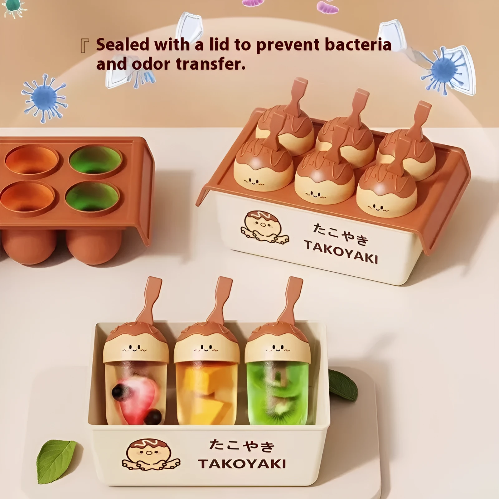 Plastic octopus balls ice cream mould for homemade frozen desserts