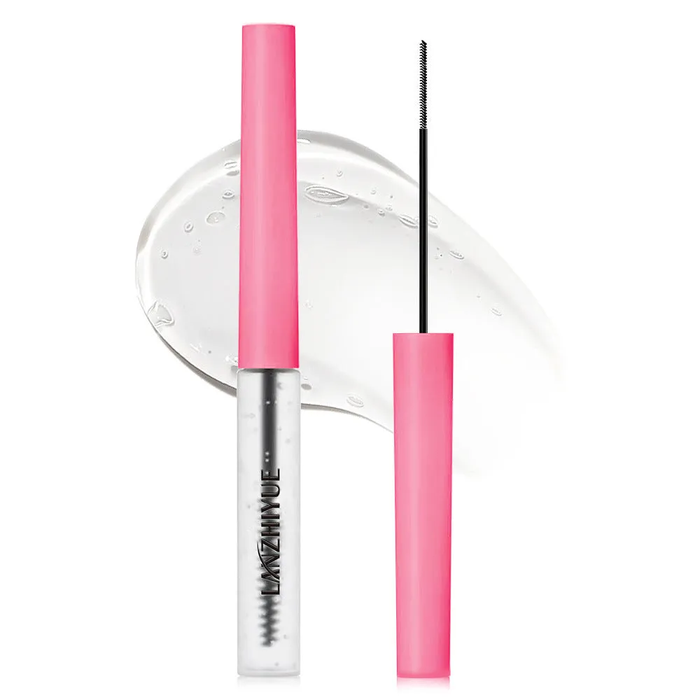 White eyelash growth liquid with applicator brush for lash thickening