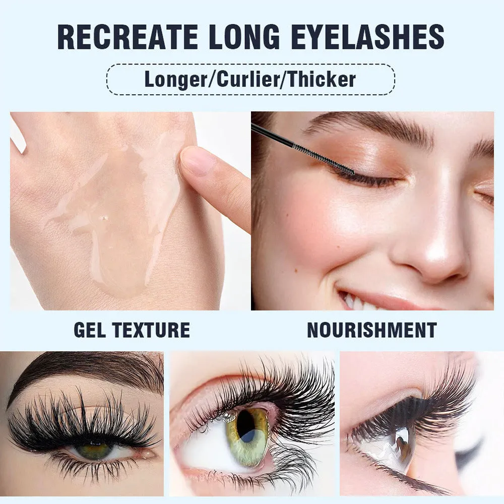 White eyelash growth liquid with applicator brush for lash thickening