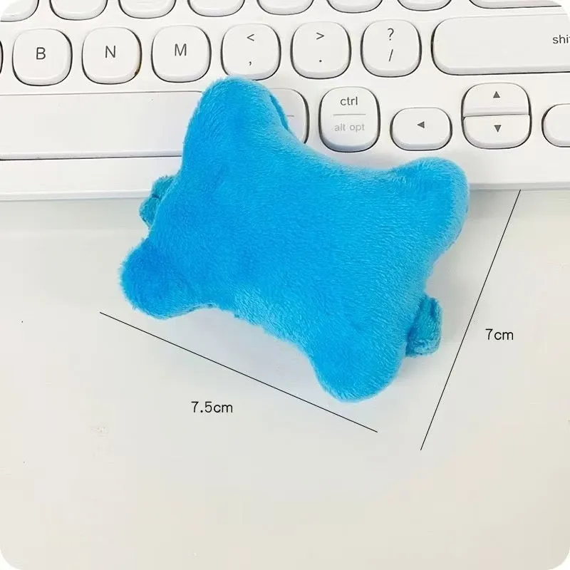 Plush fabric wrist protector mouse pad in blue colour for keyboard typing support