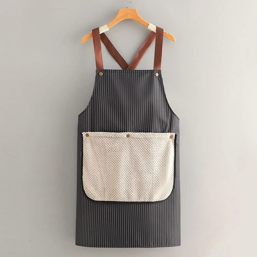 Waterproof polyester kitchen apron in multiple colour options for cooking and cleaning protection