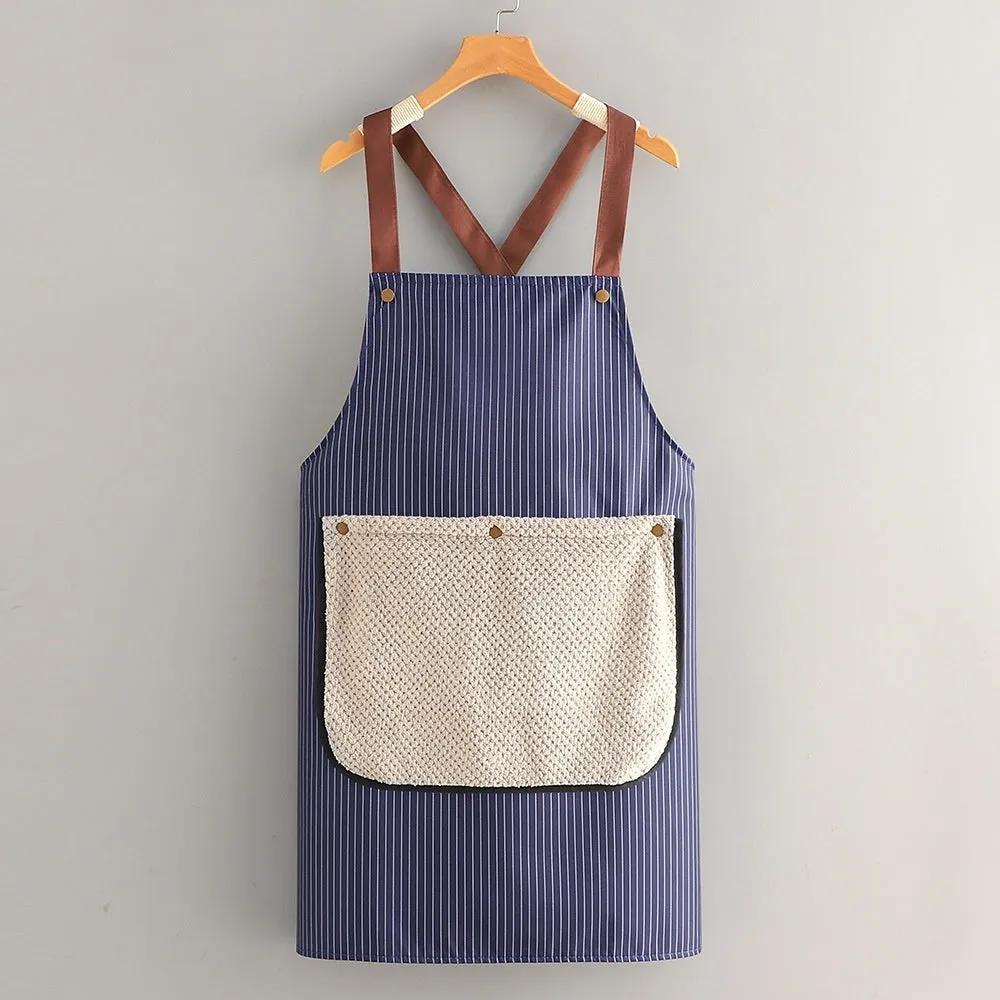 Waterproof polyester kitchen apron in multiple colour options for cooking and cleaning protection