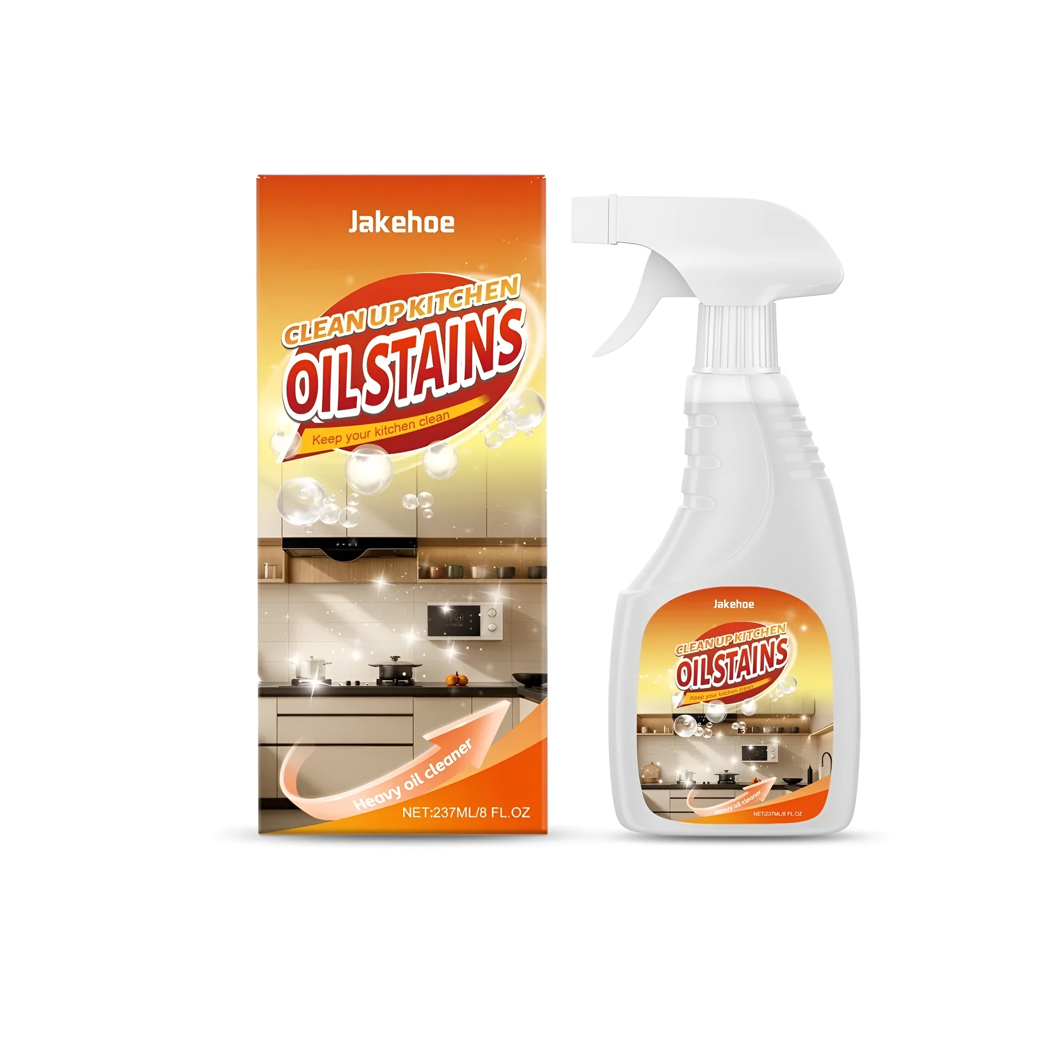 237ml bottle of heavy oil cleaner degreaser spray for kitchen surfaces