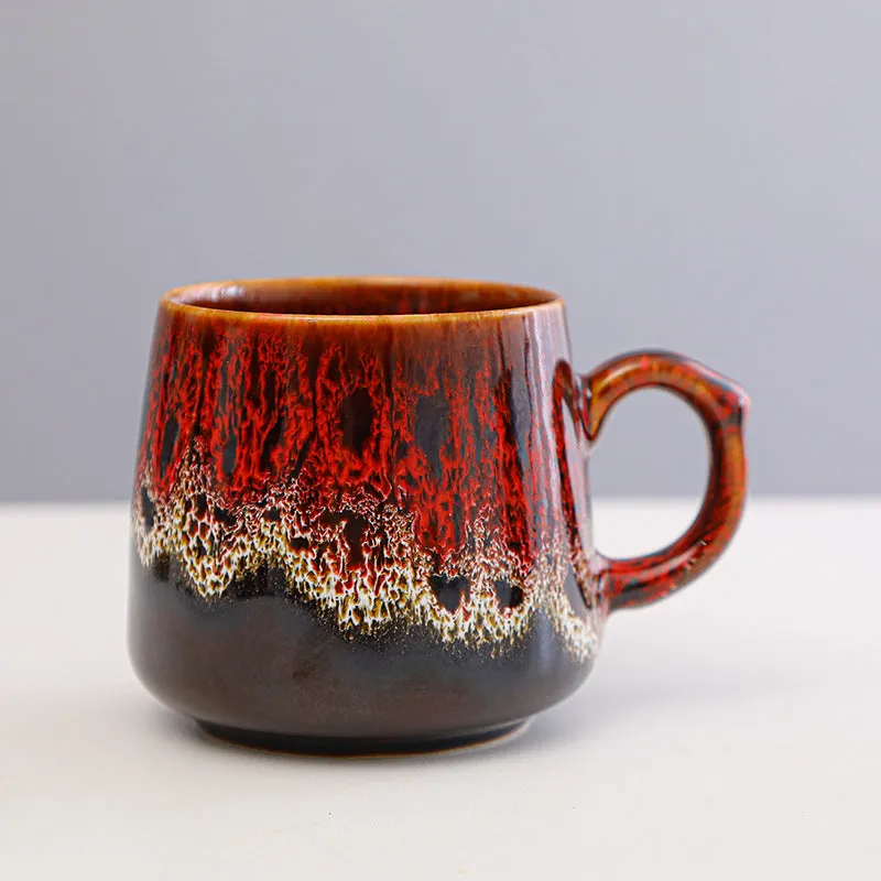 Large capacity retro style coffee mug with 350ml volume for office, home and car use