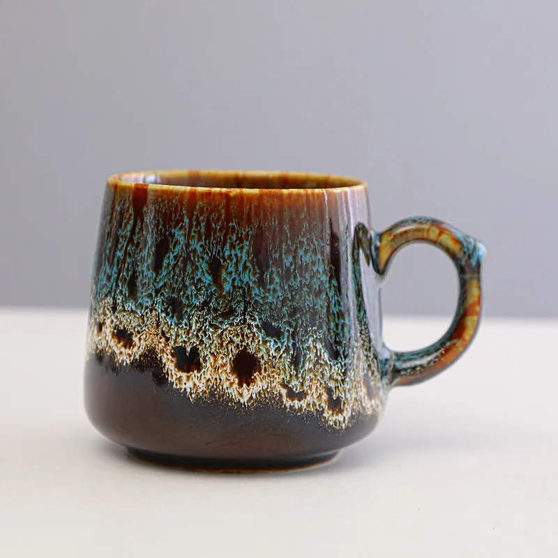 Large capacity retro style coffee mug with 350ml volume for office, home and car use