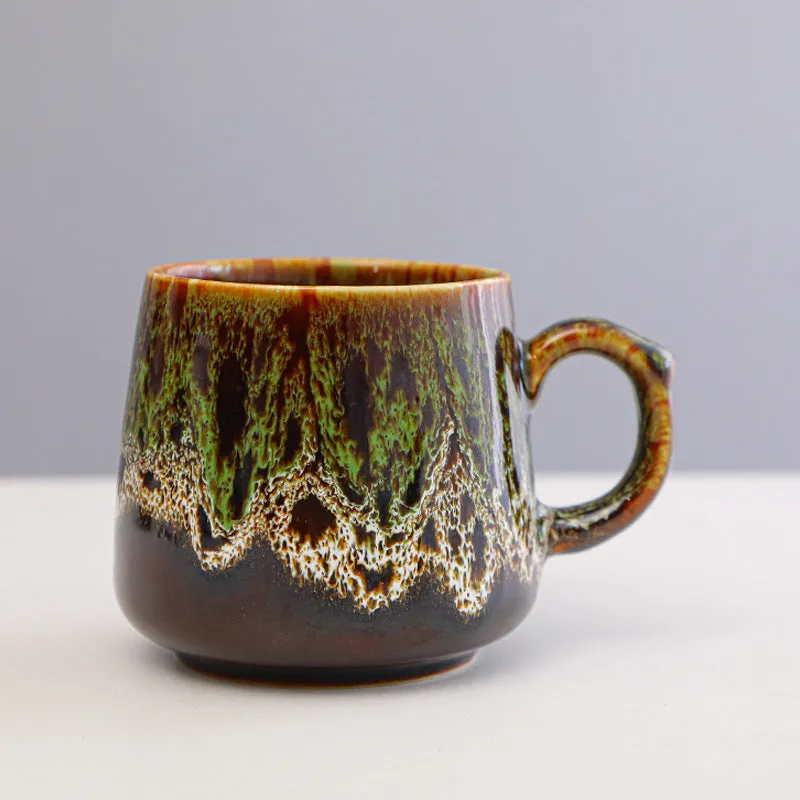 Large capacity retro style coffee mug with 350ml volume for office, home and car use