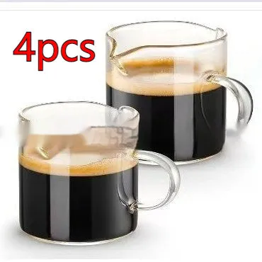White double mouth transparent glass coffee cups modern simple style drinking glasses