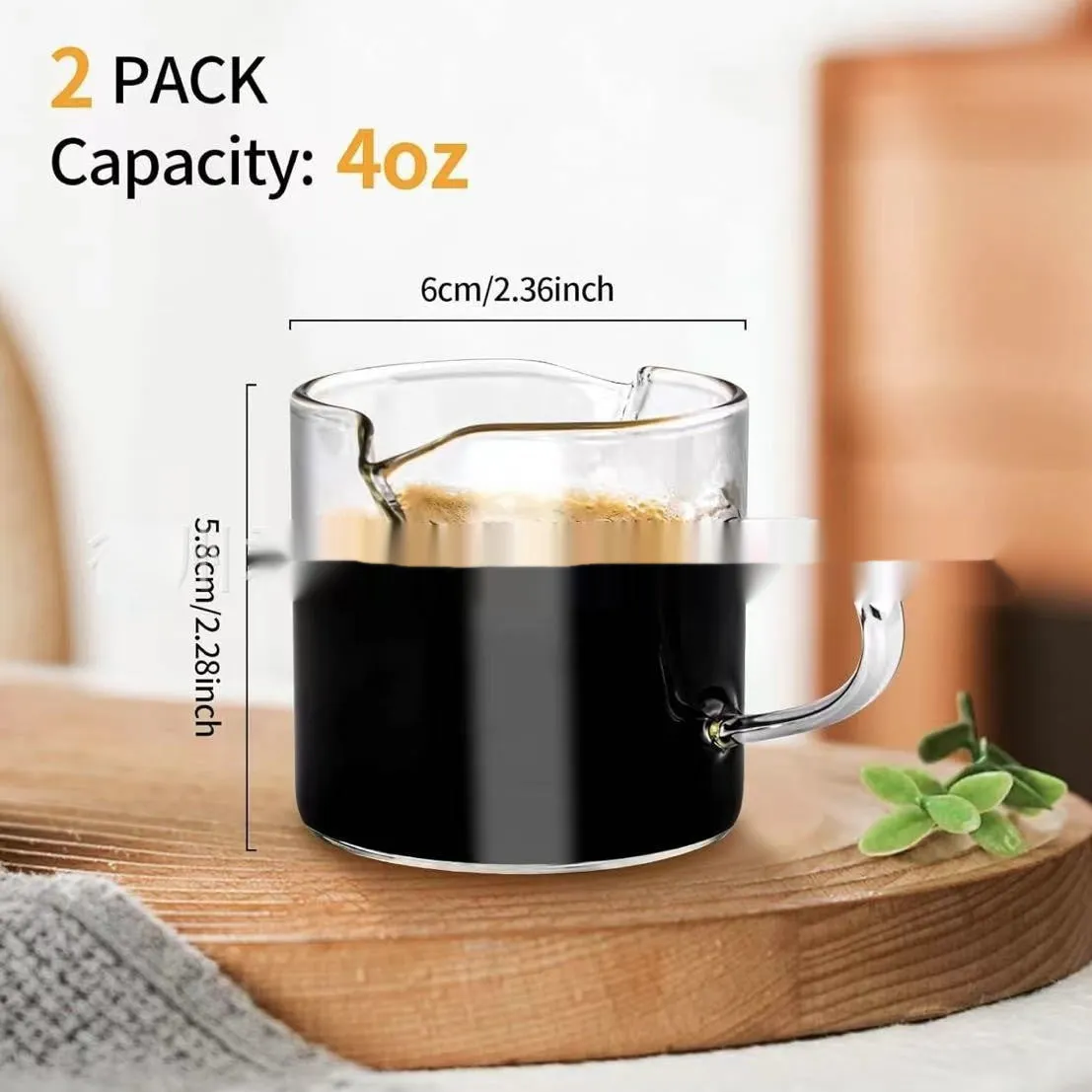 White double mouth transparent glass coffee cups modern simple style drinking glasses