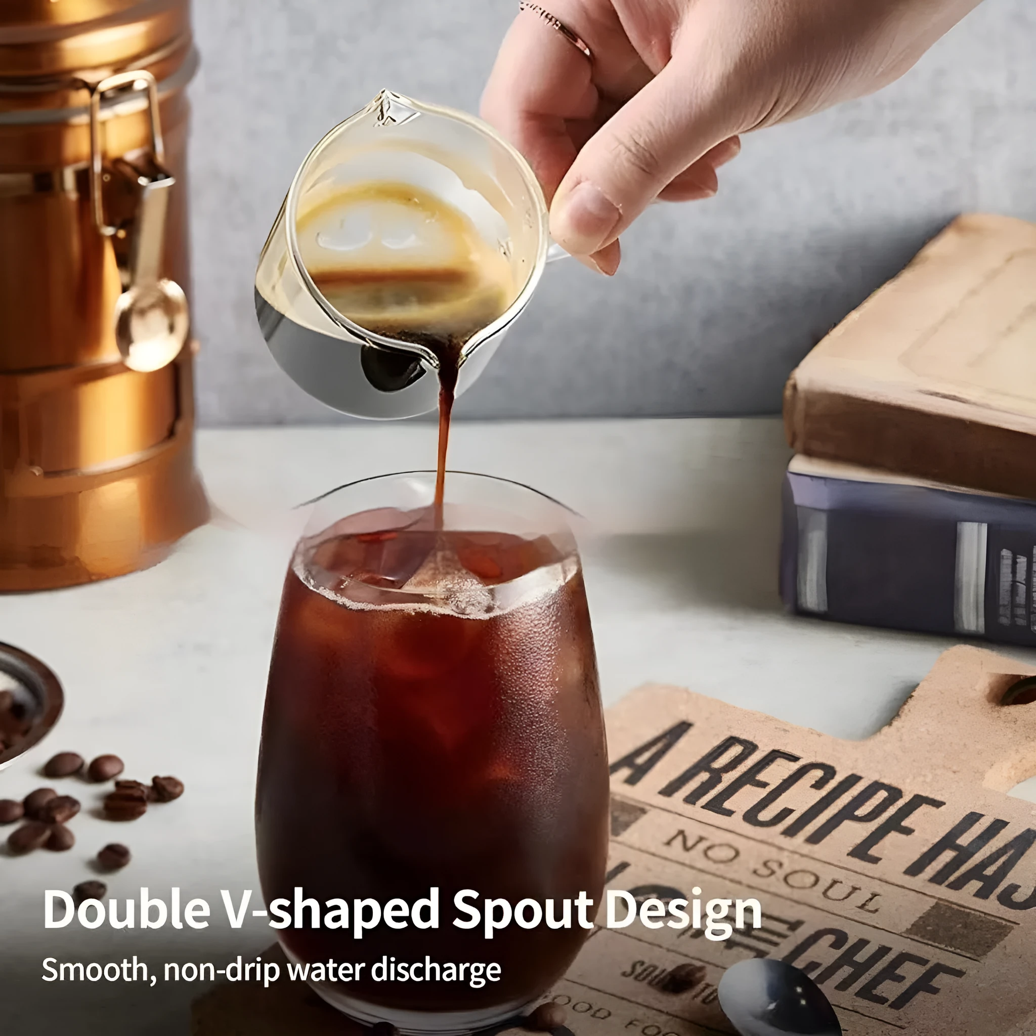 White double mouth transparent glass coffee cups modern simple style drinking glasses