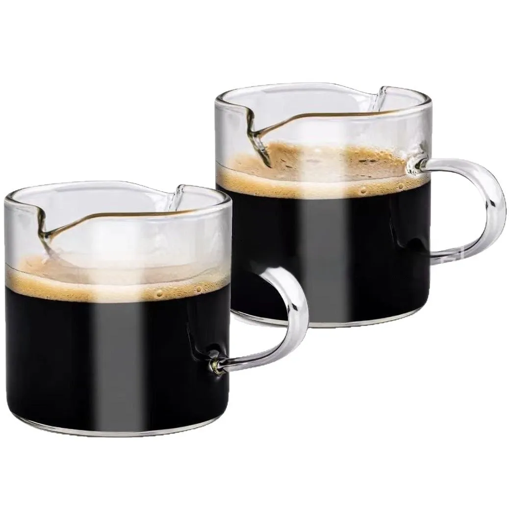 White double mouth transparent glass coffee cups modern simple style drinking glasses