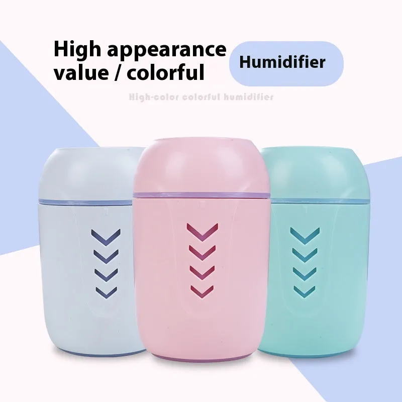 Round portable air purifier in blue colour for vehicle, desktop, or office use with USB and battery power options