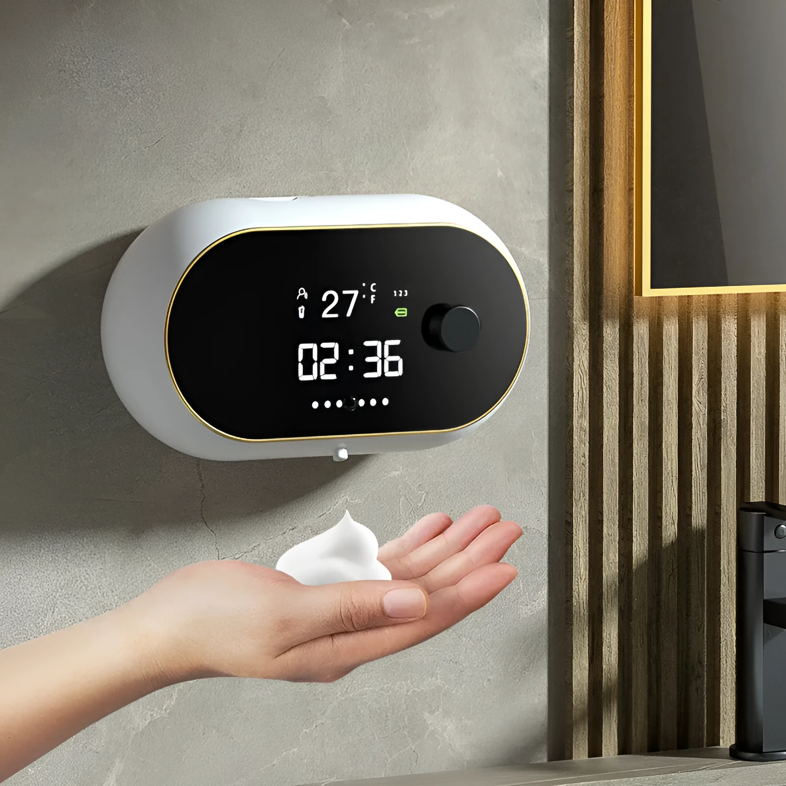 Automatic wall mounted soap dispenser with USB cable and 500ml reservoir