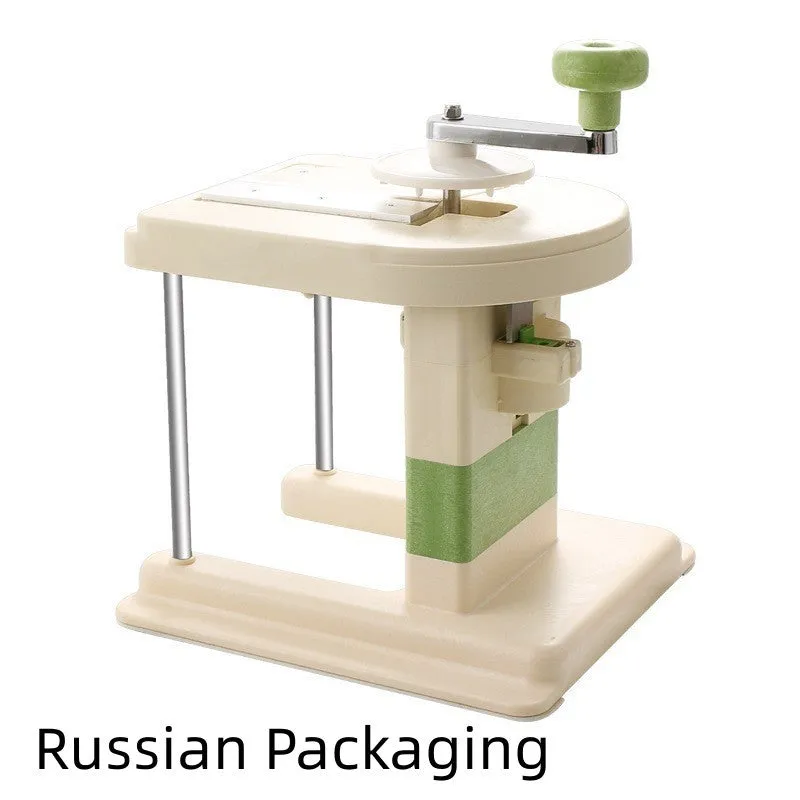 Beige household vegetable slicer chopper with stainless steel blades for potatoes and healthy meal prep