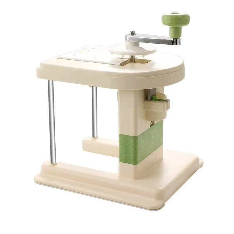 Beige household vegetable slicer chopper with stainless steel blades for potatoes and healthy meal prep