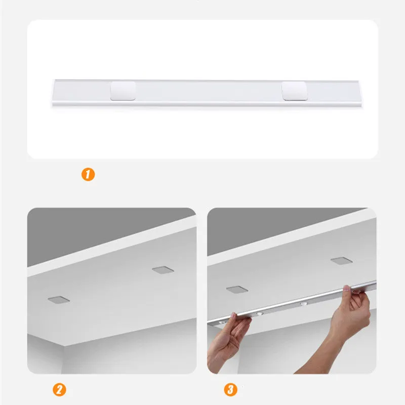 Rechargeable cat's eye hill corrugated LED light strip in black or silver with magnetic mount.