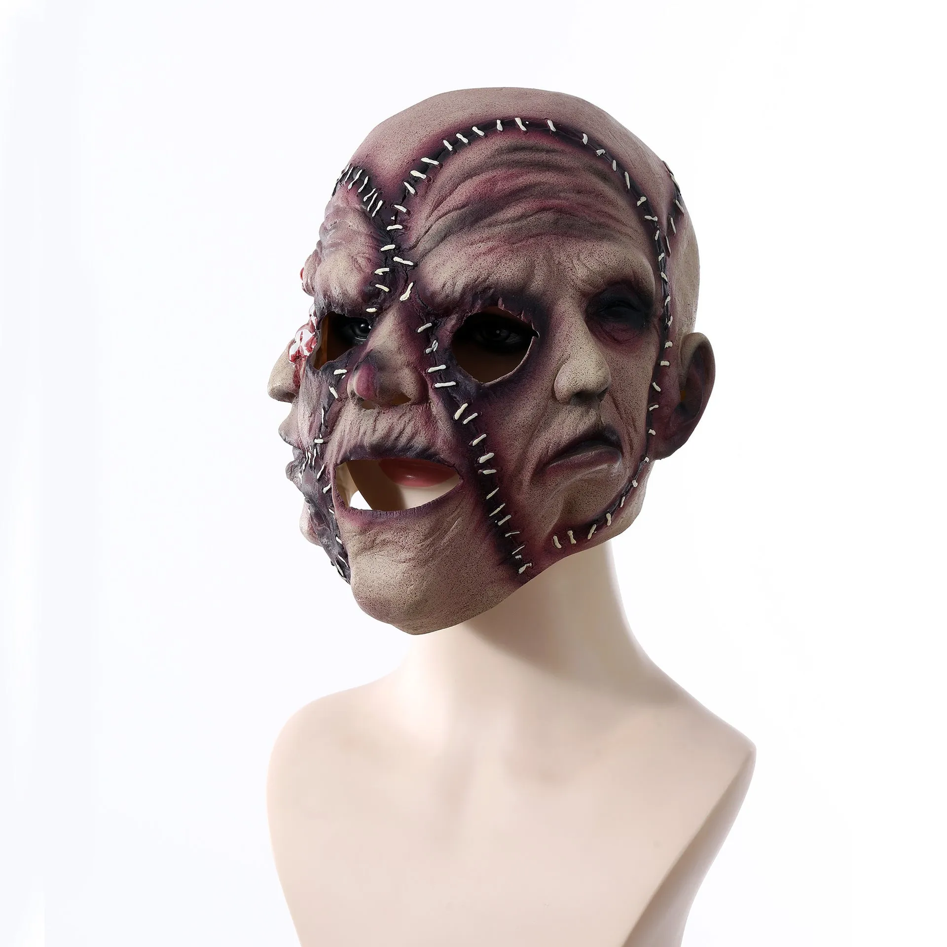 Plastic three-sided grimace horror mask for Halloween and cosplay events