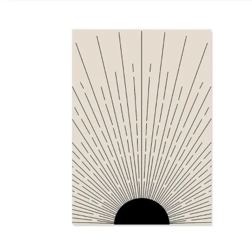 Abstract boho-style animal illustration printed on a stretched frameless canvas wall art.