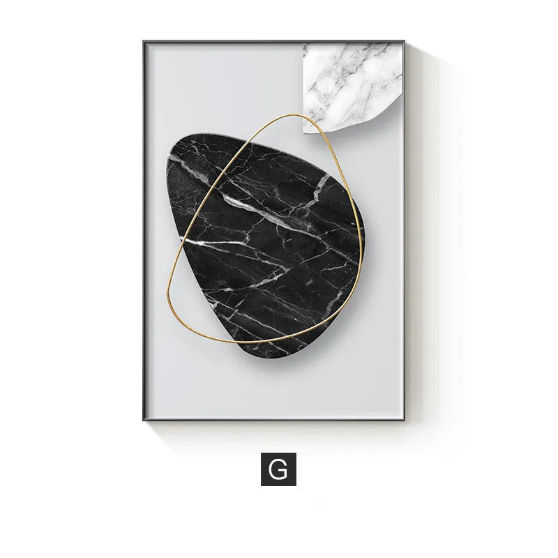 Abstract geometric pattern printed on a canvas wall poster, showing one of nine available style variations.
