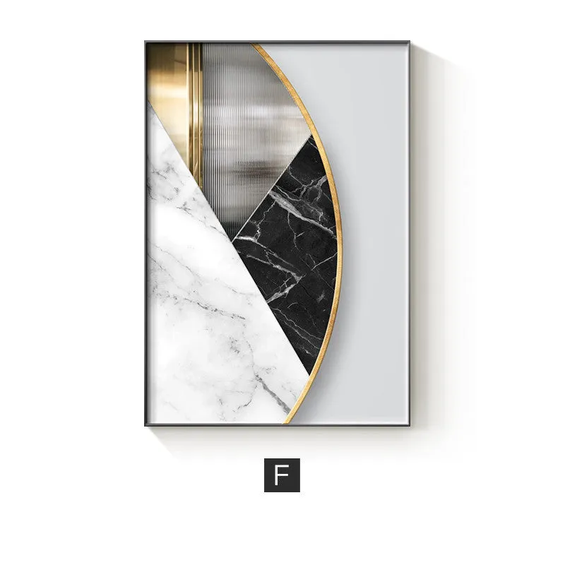 Abstract geometric pattern printed on a canvas wall poster, showing one of nine available style variations.