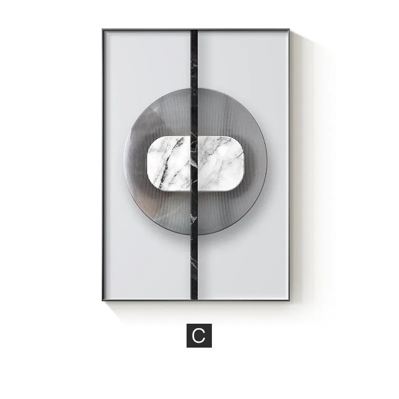 Abstract geometric pattern printed on a canvas wall poster, showing one of nine available style variations.
