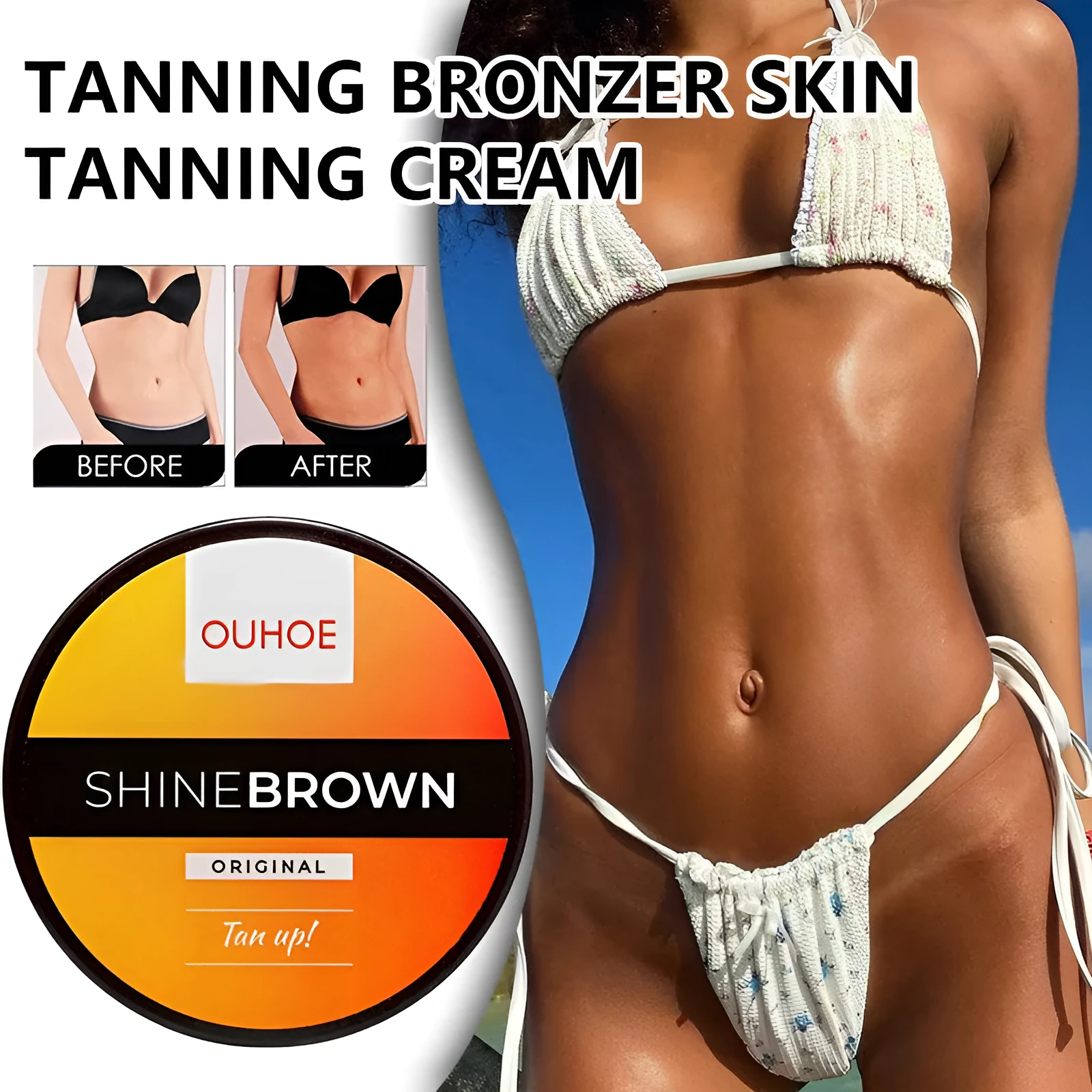 Tanning cream and aloe vera gel after sun repair combination set in 50g or 100g sizes