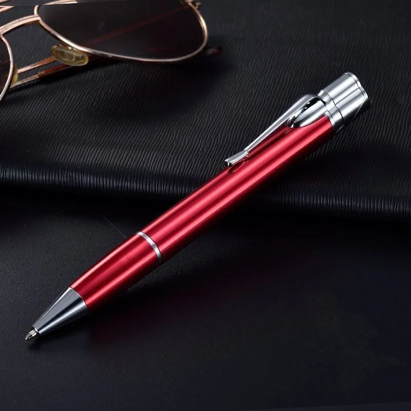 Slim metal refillable jet pen lighter with windproof flame in choice of six colours