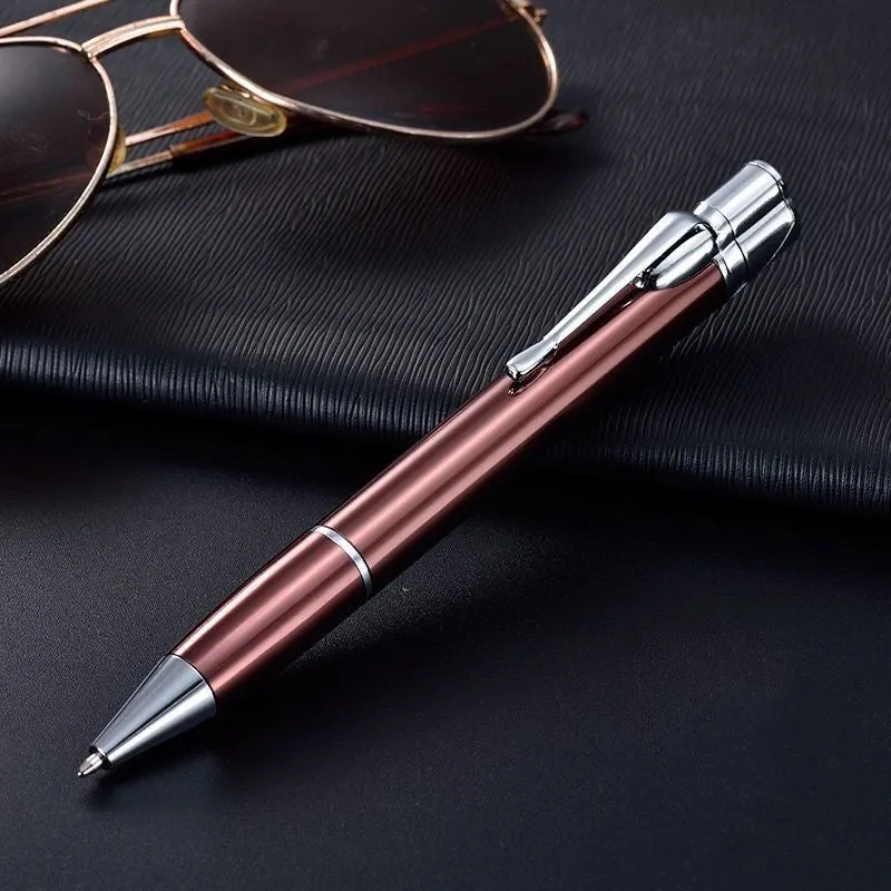 Slim metal refillable jet pen lighter with windproof flame in choice of six colours