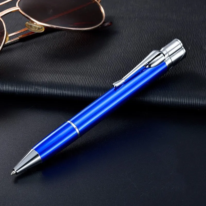 Slim metal refillable jet pen lighter with windproof flame in choice of six colours