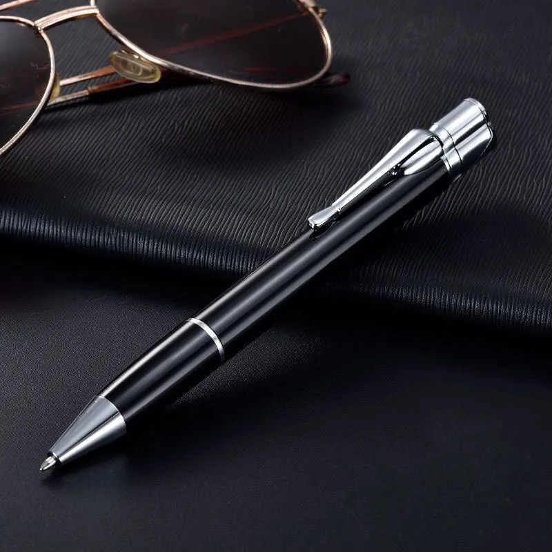 Slim metal refillable jet pen lighter with windproof flame in choice of six colours