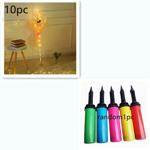 DIY LED luminous transparent balloon rose bouquet kit with artificial flowers and lights for assembly.