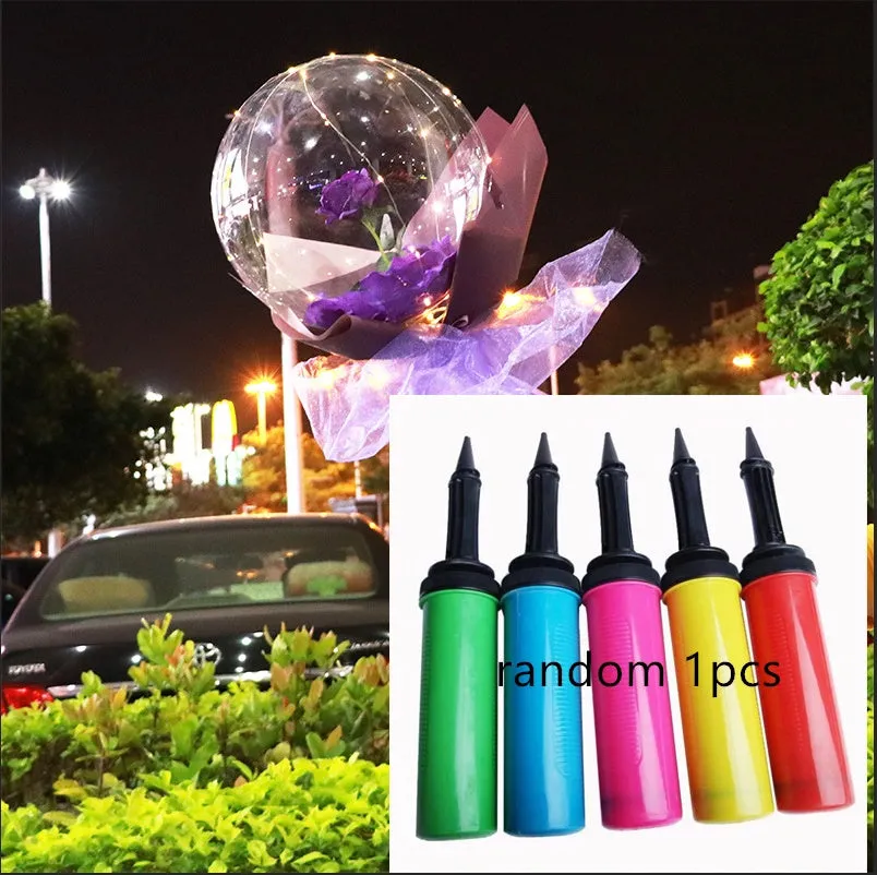 DIY LED luminous transparent balloon rose bouquet kit with artificial flowers and lights for assembly.