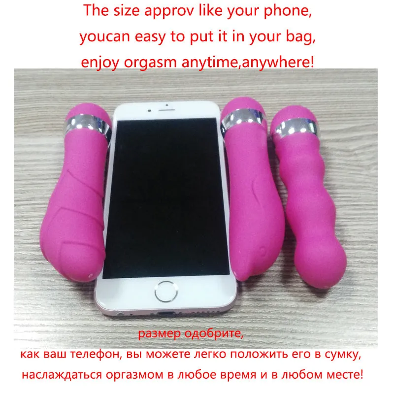 Set of six realistic mini dildos in different styles for women with battery operation