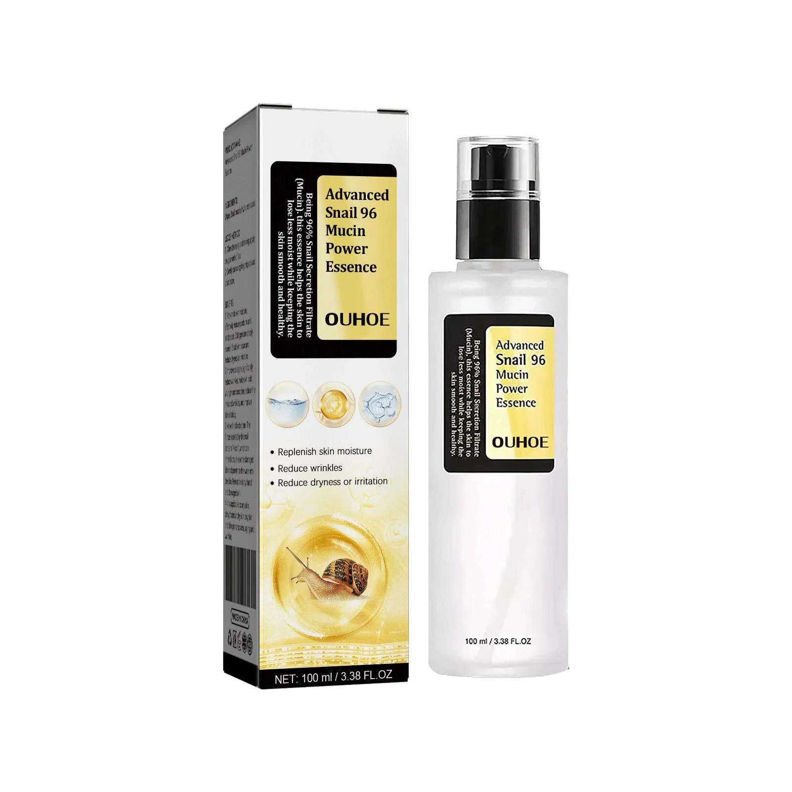 100ml bottle of snail collagen facial serum for hydrating and brightening skin